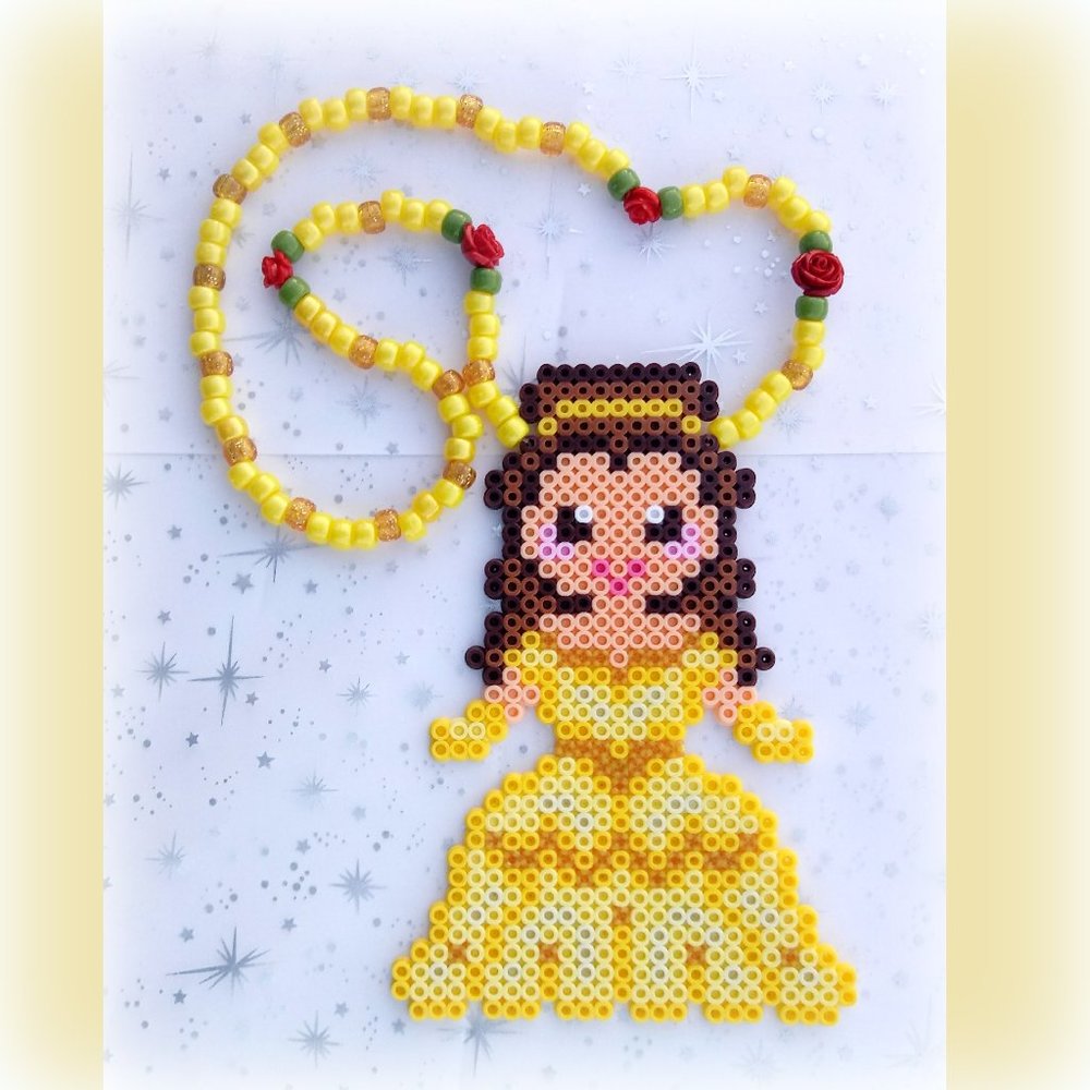 Beauty & the Beast Belle Perler Kandi Necklace